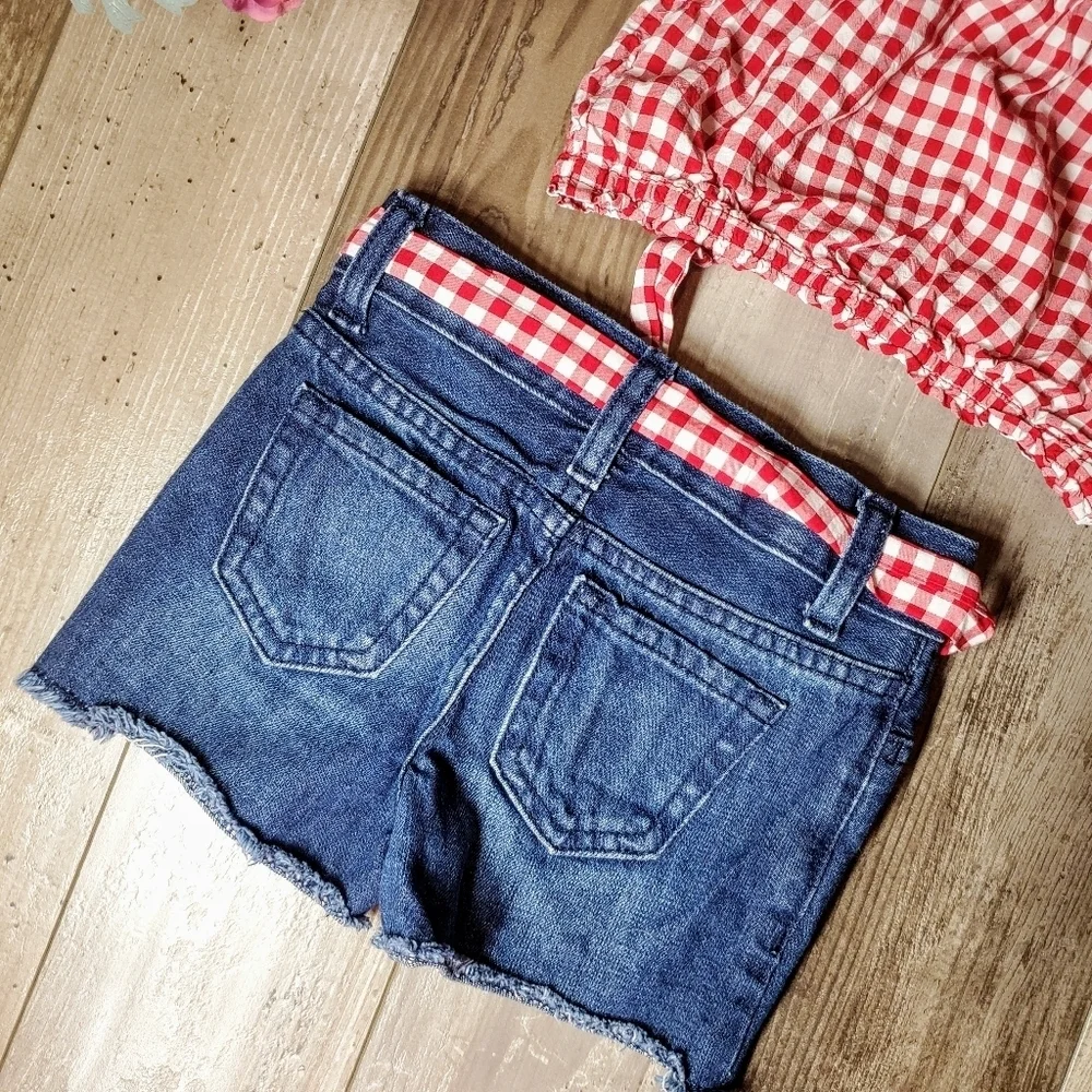 The Children's Place Girls Size 4/5 2 Pc Matching Outfit EUC Blue Red - Picture 8 of 15